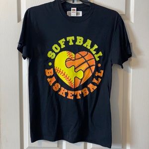 Softball basketball T-shirt